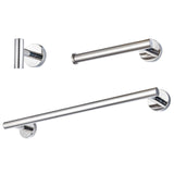 Maxbell 3 Pieces Bathroom Hardware Accessories Set Towel Hook 16" Towel Bar Silver