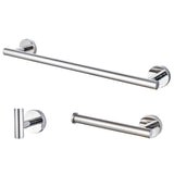 Maxbell 3 Pieces Bathroom Hardware Accessories Set Towel Hook 16" Towel Bar Silver