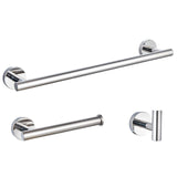 Maxbell 3 Pieces Bathroom Hardware Accessories Set Towel Hook 16" Towel Bar Silver