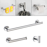 Maxbell 3 Pieces Bathroom Hardware Accessories Set Towel Hook 16" Towel Bar Silver