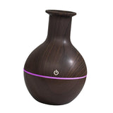 Maxbell Round Diffuser Silent 130ml with LED Colorful Light Cool Mist Humidifier Brown