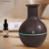 Maxbell Round Diffuser Silent 130ml with LED Colorful Light Cool Mist Humidifier Brown