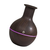 Maxbell Round Diffuser Silent 130ml with LED Colorful Light Cool Mist Humidifier Brown