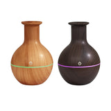 Maxbell Round Diffuser Silent 130ml with LED Colorful Light Cool Mist Humidifier Wood Grain