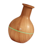 Maxbell Round Diffuser Silent 130ml with LED Colorful Light Cool Mist Humidifier Wood Grain