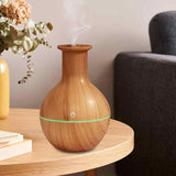 Maxbell Round Diffuser Silent 130ml with LED Colorful Light Cool Mist Humidifier Wood Grain