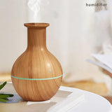 Maxbell Round Diffuser Silent 130ml with LED Colorful Light Cool Mist Humidifier Wood Grain