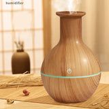 Maxbell Round Diffuser Silent 130ml with LED Colorful Light Cool Mist Humidifier Wood Grain