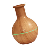 Maxbell Round Diffuser Silent 130ml with LED Colorful Light Cool Mist Humidifier Wood Grain