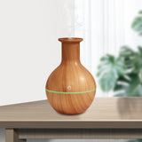 Maxbell Round Diffuser Silent 130ml with LED Colorful Light Cool Mist Humidifier Wood Grain