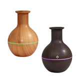 Maxbell Round Diffuser Silent 130ml with LED Colorful Light Cool Mist Humidifier Wood Grain