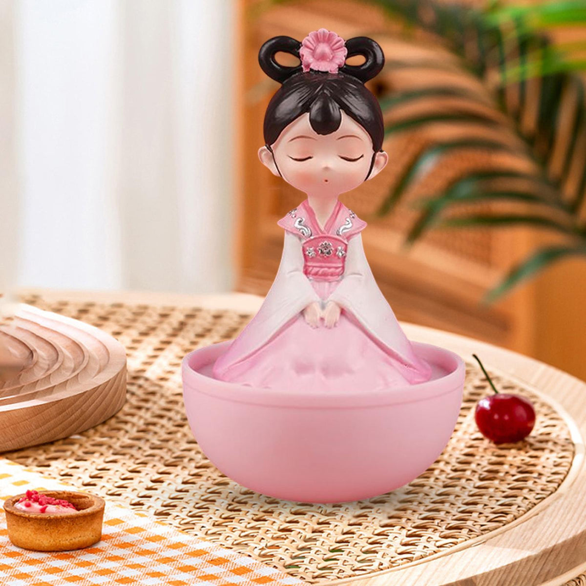 Maxbell Girl Figurine Ancient Girl Dolls Girls Statue for Hotel Desktop Bedroom Pink