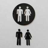 Maxbell Restroom Signs Identification Placard for Restaurant Commercial Bar Black