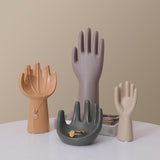 Maxbell Hand Statue Jewelry Stand Sculpture for Entrance Desk Small Light Gray