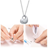 Maxbell Heart Urn Necklace Memorial Ashes Holder Hand Crafted Durable Silver