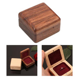 Maxbell Wood Ring Organizer Case Gift for Stud Earrings Ring Proposal Ceremony Dark Brown