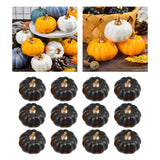 Maxbell Artificial Pumpkins Fall Harvest Photos Prop for Thanksgiving Decor Black