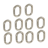 Maxbell 10x Spring Oval Rings Carabiner Spring Keyring Buckle Push Snap Hook Silver