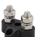 Maxbell Battery Terminal Block M6 Stainless Steel Heavy Duty for Car RV Truck Black 2x Studs