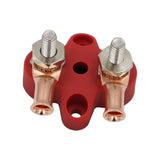 Maxbell Battery Terminal Block M6 Stainless Steel Heavy Duty for Car RV Truck Red 2x Studs