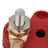 Maxbell Battery Terminal Block M6 Stainless Steel Heavy Duty for Car RV Truck Red 2x Studs