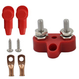 Maxbell Battery Terminal Block M6 Stainless Steel Heavy Duty for Car RV Truck Red 2x Studs