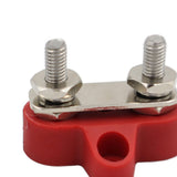 Maxbell Battery Terminal Block M6 Stainless Steel Heavy Duty for Car RV Truck Red 2x Studs Gasket