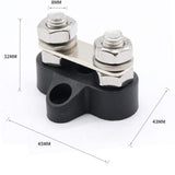 Maxbell Battery Terminal Block M6 Stainless Steel Heavy Duty for Car RV Truck Black 2xStuds Gasket