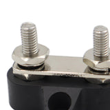 Maxbell Battery Terminal Block M6 Stainless Steel Heavy Duty for Car RV Truck Black 2xStuds Gasket