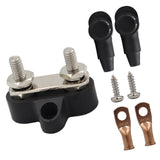 Maxbell Battery Terminal Block M6 Stainless Steel Heavy Duty for Car RV Truck Black 2xStuds Gasket