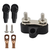 Maxbell Battery Terminal Block M6 Stainless Steel Heavy Duty for Car RV Truck Black 2xStuds Gasket