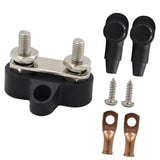 Maxbell Battery Terminal Block M6 Stainless Steel Heavy Duty for Car RV Truck Black 2xStuds Gasket