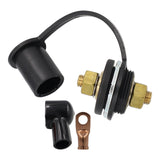 Maxbell thru Panel Battery Terminal Connector with Rubber Sleeve for Replaces Black