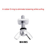 Maxbell Surfboard Fin Screw and plates Manual Tail Rudder Accessories Pin Fasteners M4