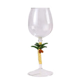 Maxbell Classic Wine Glass Reusable 360ml Drinking Glass Durable for Party Kitchen Coconut Tree