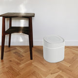 Maxbell Mini Desktop Trash Can Garbage Basket Dustbin Home Beside Tabletop Gray