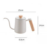 Maxbell Stainless Steel Coffee Kettle Teapot 600ml Durable Thin Mouth for Home white