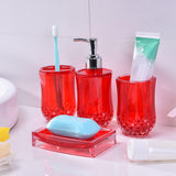 Maxbell Bathroom Accessories Set Soap Dish Toothbrush Holder Countertop Decor Red