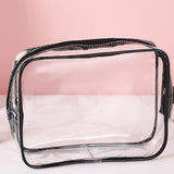 Maxbell Portable Transparent Cosmetic Bags PVC for Toiletry Vacation Bathroom 4pcs