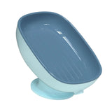 Maxbell Suction Soap Dish Soap Holder Soap Box for Bathroom Hotel Kitchen Sink Blue