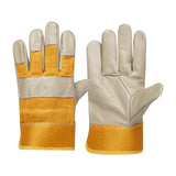 Maxbell Welding Work Gloves Protection Gloves Fire Resistant for Welding Beige