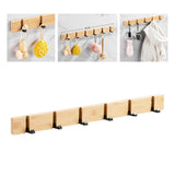 Maxbell Folding Wall Mounted Coat Hook 6 Hook Coat Racks for Jacket Key Entryway