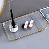 Maxbell Bathroom Cosmetic Storage Tray Organizer Holder for Lipstick Dresser Office White