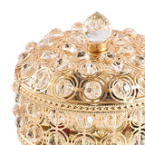 Maxbell Crystal Jewelry Box Gold Decorative Mirrored Base Storage Display 10cmx10cm