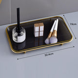 Maxbell Bathroom Cosmetic Storage Tray Organizer Holder for Lipstick Dresser Office Black