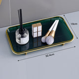 Maxbell Bathroom Cosmetic Storage Tray Organizer Holder for Lipstick Dresser Office Green