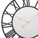 Maxbell Round Hanging Clock Big Numbers Decoration for Restaurants Cafes Black