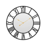 Maxbell Round Hanging Clock Big Numbers Decoration for Restaurants Cafes Black