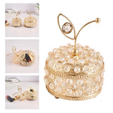 Maxbell Crystal Jewelry Box Storage Case Trinket Organizer Necklace Dresser Earrings 9cmx15.5cm