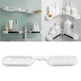 Maxbell Bathroom Corner Shelf Hollow wall Mounted for Bedroom Living Room White and Gray